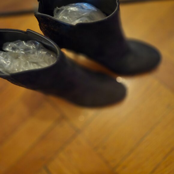 Black bling booties back zip 7.5 - Picture 6 of 7